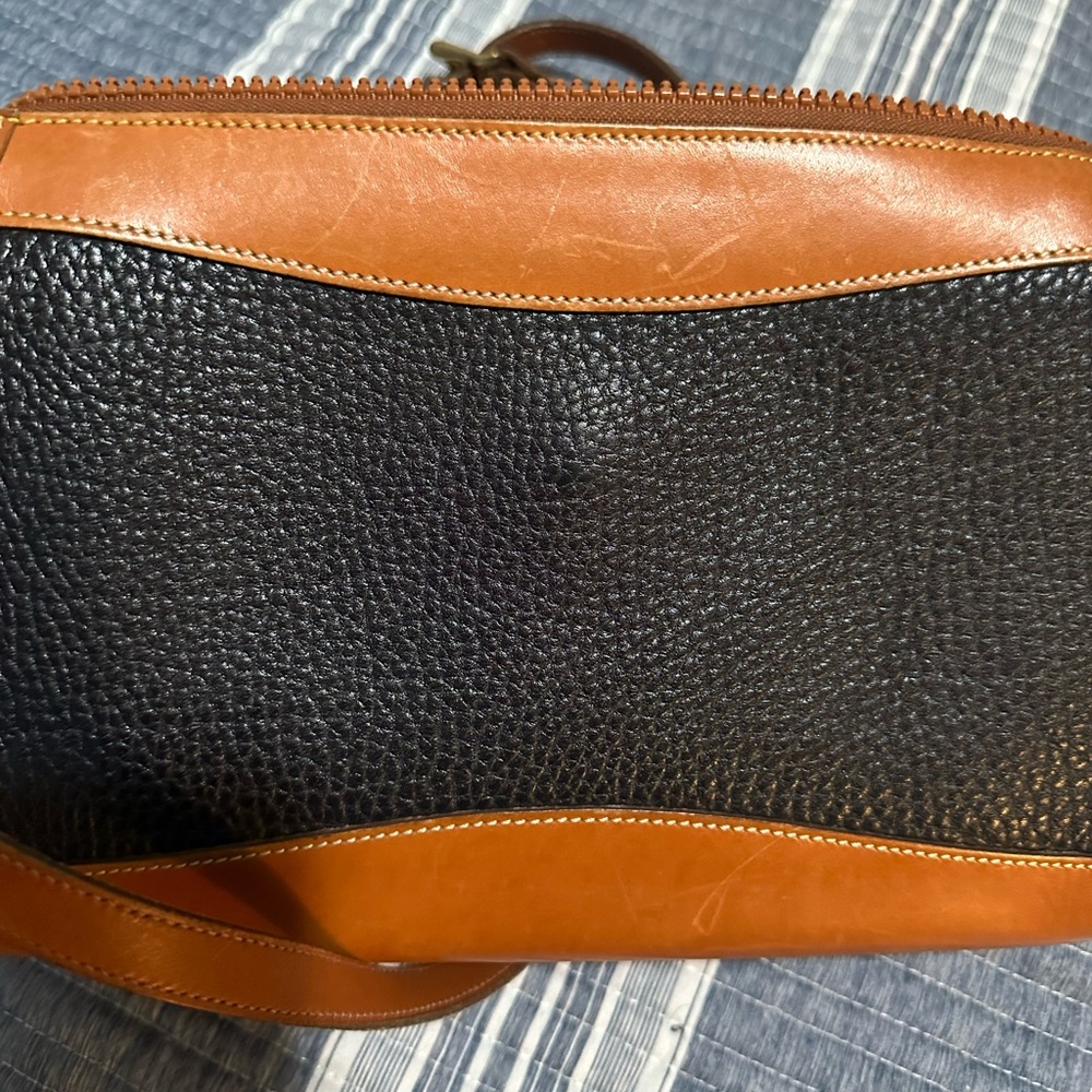Blue and Tan Leather Crossbody Bag - Picture 6 of 10